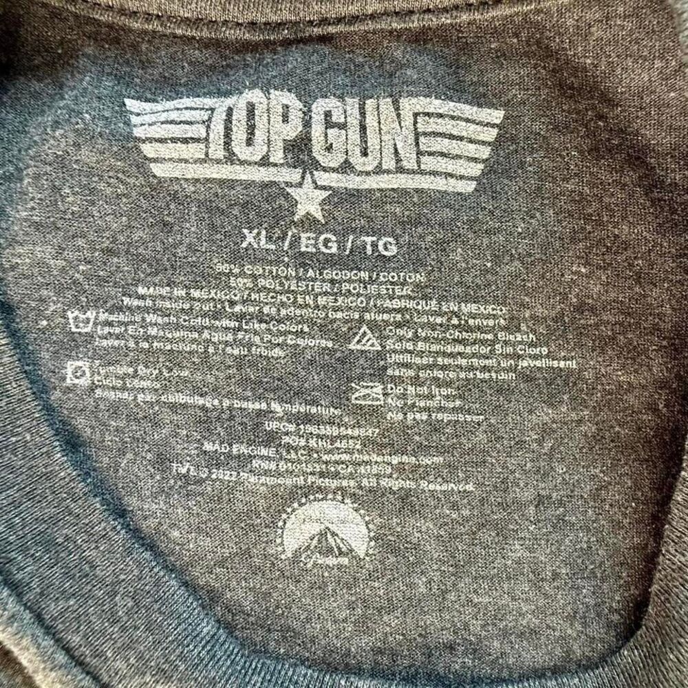 Top Gun Mens Size XL Gray Casual Short Sleeve Crew Neck T Shirt Cotton Blend - Picture 2 of 2